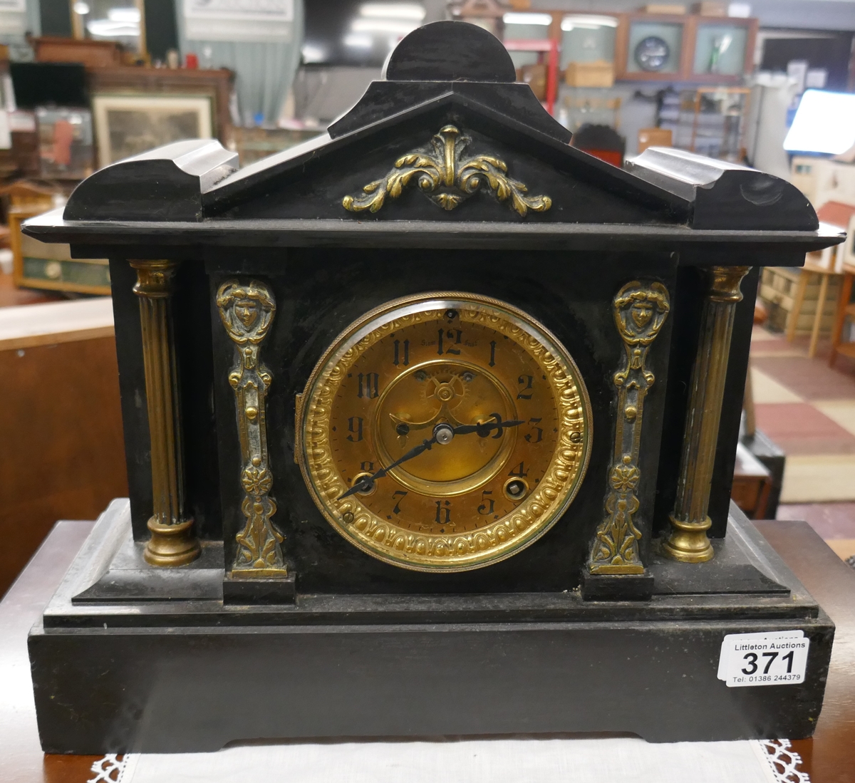 Slate mantle clock