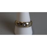 Gold diamond set 3 stone ring  - Approx size U