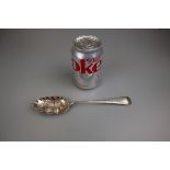 Hallmarked chased silver berry spoon