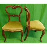 2 Victorian balloon back chairs