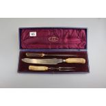 Joseph Rogers horn handled carvery set