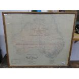 Australia 1960's railway map- Approx IS: 81cm x 68cm