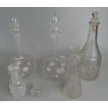 Collection of glass decanters