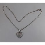 Silver locket and chain embossed Emma