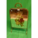 Painted bevelled glass mirror fire screen - Approx. H: 67cm