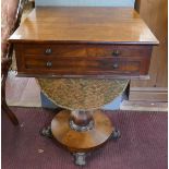 Fine Regency rosewood sewing table - Approx L: 57cm x W: 56cm x H: 77cm