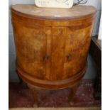 Burr walnut drinks cabinet - Approx W:80 x D:39 x H:96