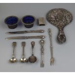 Collection of silver & silver plate to include match box case