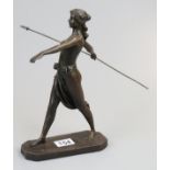 Bronze nude with spear - Approx. height 29cm