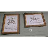 Two equestrian prints by Lesley Bruce