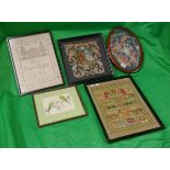 Collection of tapestries to include samplers