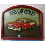 Chevrolet wooden relief sign