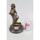 Very erotic nude bronze on marble base - Approx. height 30cm