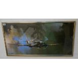 RAF print of Spitfire - Approx. image size 100cm x 50cm