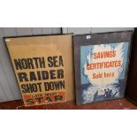 2 framed wartime posters