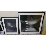 2 black and white photography landscape prints