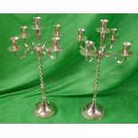 Pair of 5 branch candelabras - Approx. height 59cm
