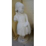 Marble statue of girl - Approx. height 80cm