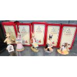 5 Royal Doulton Bunnykins figures with original boxes