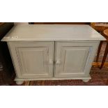 Small duck-egg blue cupboard - Approx. size W:77cm D:34cm H:52cm