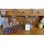 Collectables to include silver topped heavy decanter & Dartington Crystal decanter together with