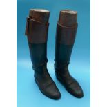 Pair of Victorian riding boots with trees