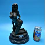 Very erotic nude bronze on marble base - Approx. height 30cm