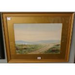 Watercolour rural scene signed G H Clarke 1912 - Approx. IS: 53cm x 36cm