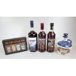 2 bottles of Captain Morgan rum, 1 litre Lambs Navy Rum, collection of Rum miniatures and Lambs Navy