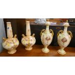 2 pairs of Crown Devon vases