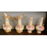 Pairs of Crown Devon vases & pair of jugs