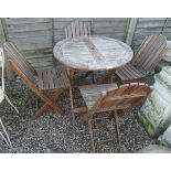 Teak garden table and 4 chairs