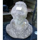Stone bust of lady - Approx height 37cm