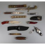 Collection of knives and pocket knives