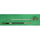 Naval officers sword late 19th century with shark skin handle