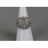 Fine platinum & diamond set ring - Size M