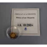 14ct gold proof coin - Year of the 3 Kings with COA 0.5g