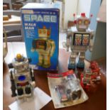 Collection of vintage toy robots