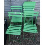 Set of 8 metal folding garden chairs