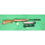 Air rifle by Edgar Brothers, rifle scope and pellets
