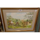 Watercolour signed - B. W. Cook - Rural scene - Image size: 43cm x 28cm