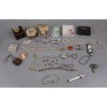 Collection of costume jewellery and watches