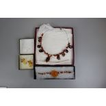 Collection of silver and amber jewellery