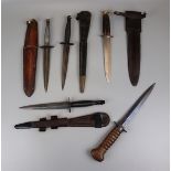 Collection of Fairbairn-Sykes style daggers