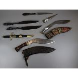 Collection of knives to include 2 Kukri's
