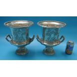 Pair of white metal Champagne buckets