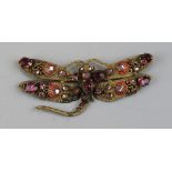 Art Nouveau gem set butterfly brooch