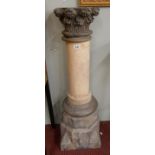 Ornate marble plinth - Approx height 103cm