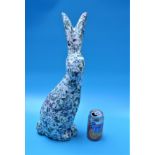 Large floral rabbit figure - Approx height 49cm