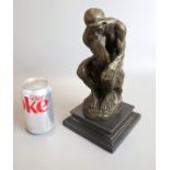 Bronze Thinking Man on marble base - Approx height 25cm